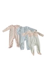 Set 3 bộ sleepsuit mix brand Giggles và Nous màu hồng, trắng, xanh ( size: 3/6m)