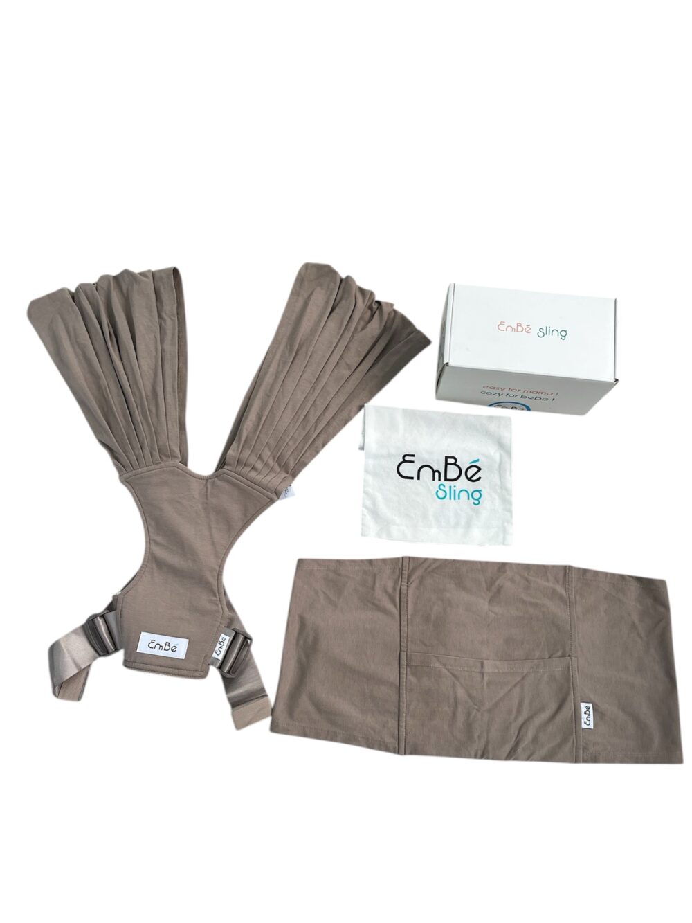 77242f0110a2461986fac20b3440fc70 Địu Vải EmBé Sling NovaSoft màu Mocha FLEX (size: 0m+, full box) - Ảnh 1