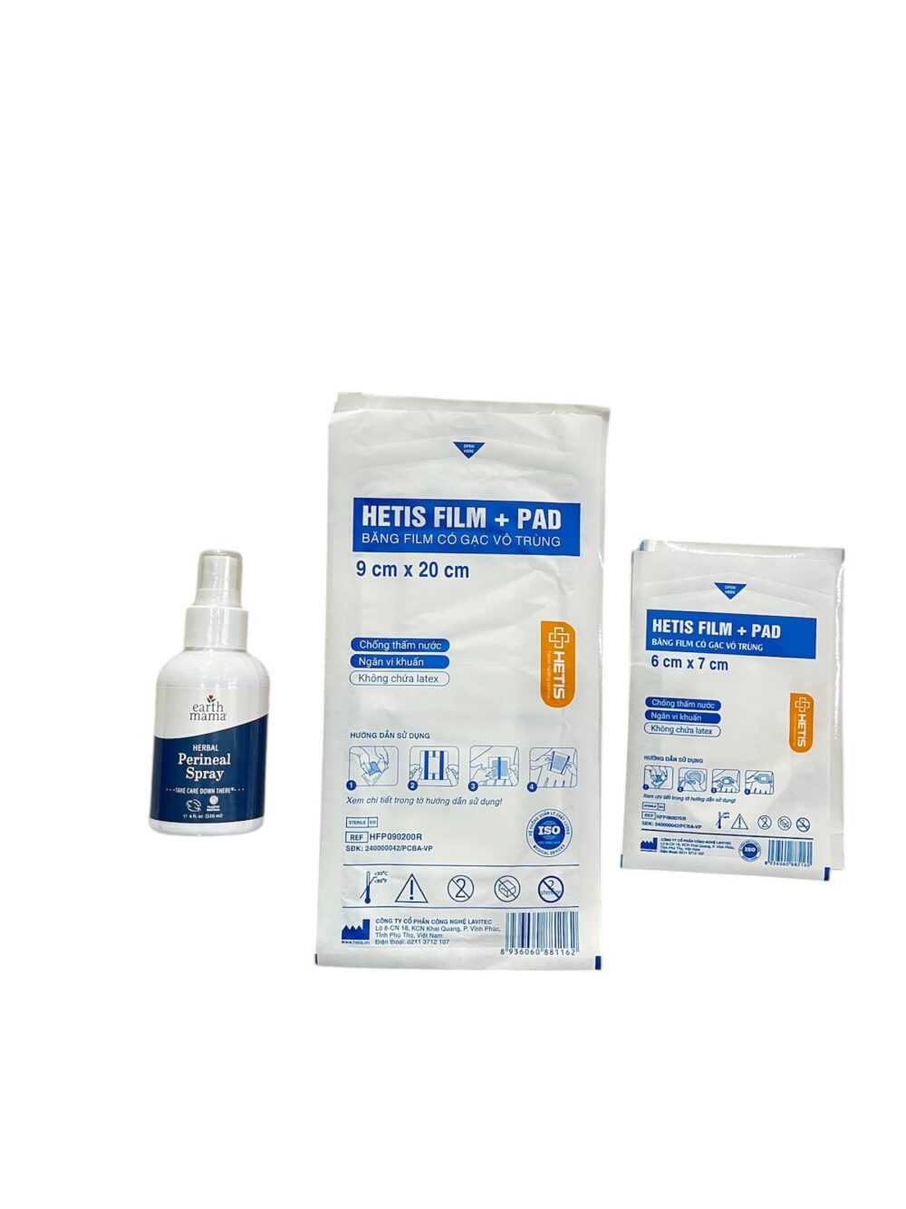 Chai xịt giảm đau tầng sinh môn Earth mama (New 100% nguyên seal) tặng kèm băng film có gạc vô trùng Hetis ( 19 miếng) - Ảnh 1