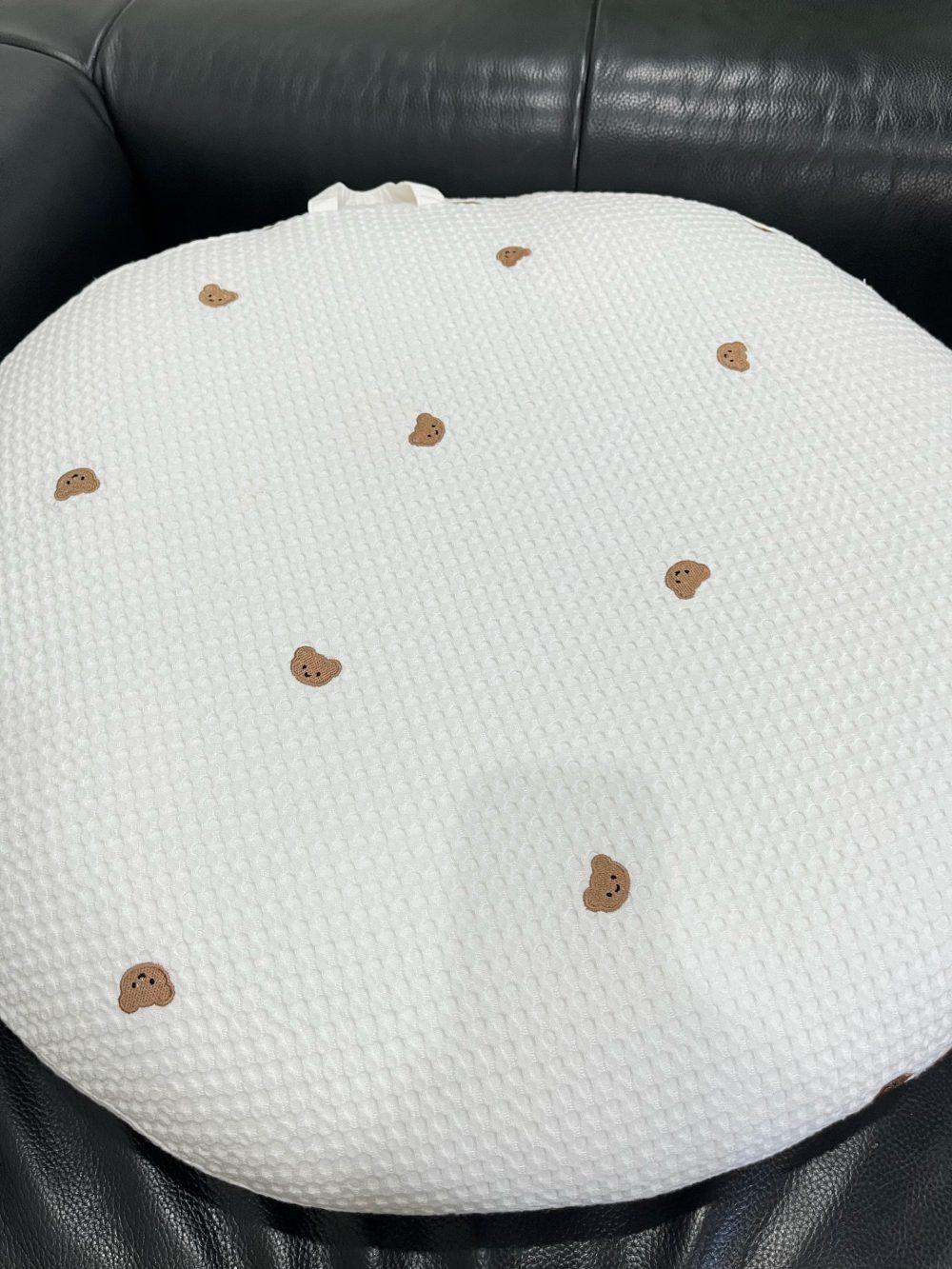 Gối chống trào ngược Rototo bebe vải Airmesh Waffle hoạ tiết gấu màu trắng (size: 0->12m) - Ảnh 9