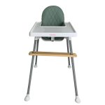 Ghế ăn dặm cho bé Babyhop màu xanh kèm thanh gác chân