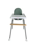 Ghế ăn dặm cho bé Babyhop màu xanh kèm thanh gác chân