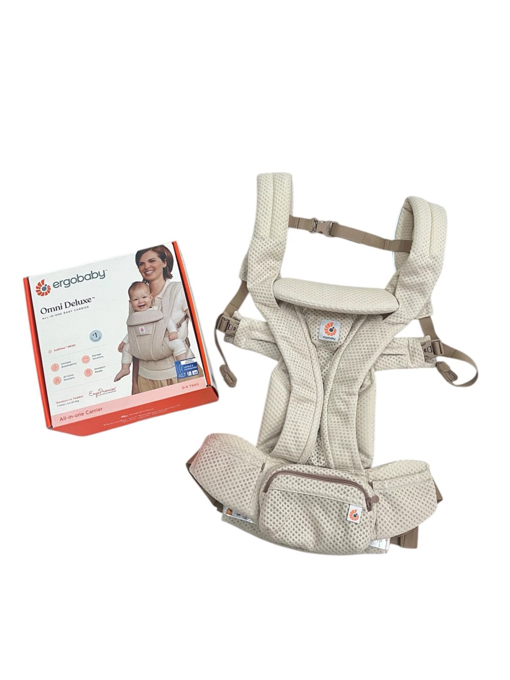 Địu Ergobaby Omni Deluxe Mesh, Natural Beige - likenew (full box) - Ảnh 1