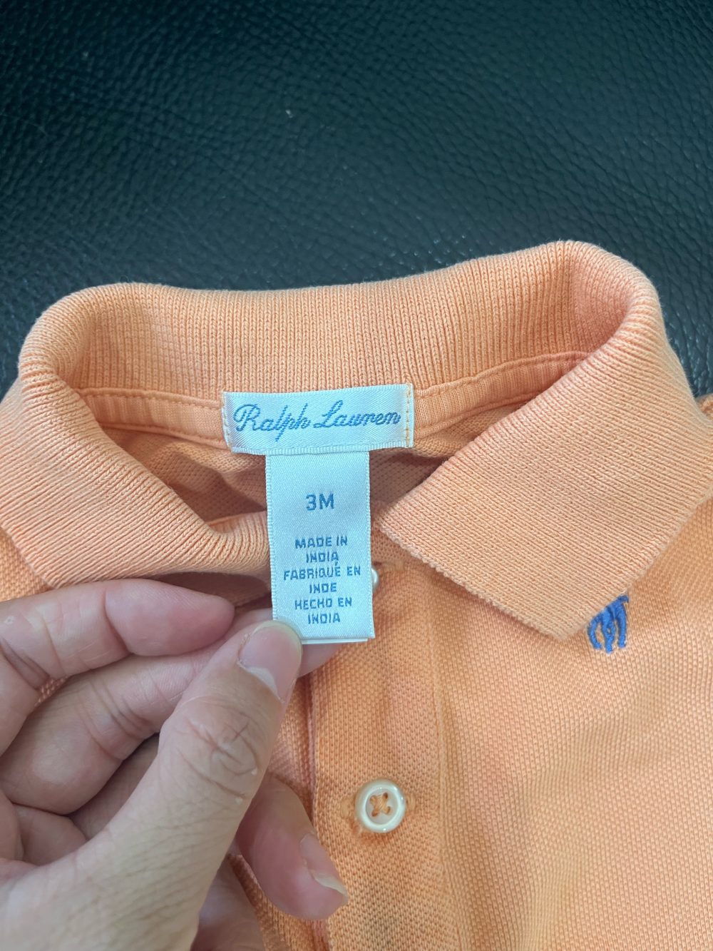 Bodysuit polo đùi Ralph Lauren màu cam (size 3M/66) - Ảnh 7