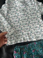 Set bộ yếm tay dài màu xanh Obaibi hoạ tiết hoa nhí ( size 12m) - Ảnh 9