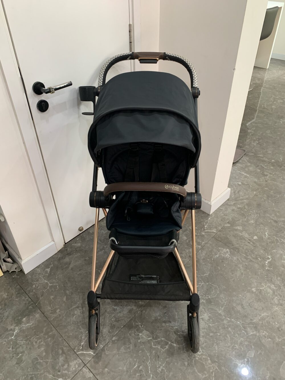 Xe đẩy Cybex mios 2 (đen khung rose gold) kèm bọc tay nắm & cup holder cybex - Ảnh 9