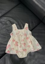 Set 2 đầm xoè hoạ tiết hoa, nơ mix brand Mothercare màu trắng, kem (size:1/3M) - Ảnh 5