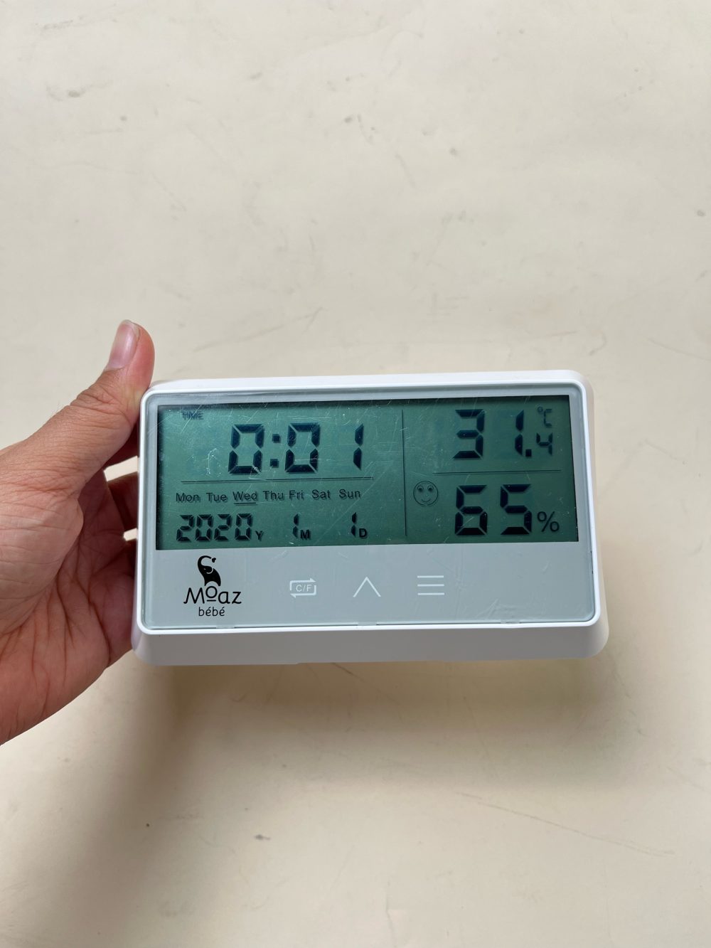 Nhiệt kế đo độ ẩm đa năng Moaz Bébé ( no box) - Ảnh 2