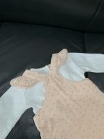 Set 2 bộ yếm kèm bodysuit mix brand H&M, Morthercare, Obaibi hoạ tiết hoa trắng, hồng (size:6/9M) - Ảnh 11