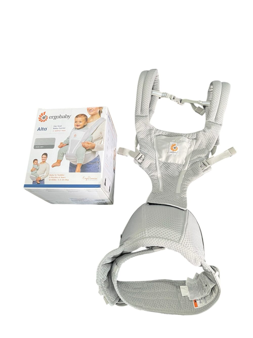 Địu Ergobaby Alta Hip Seat (Pearl Grey) - 4m+ -> tối đa 20kg (full box) - Ảnh 1