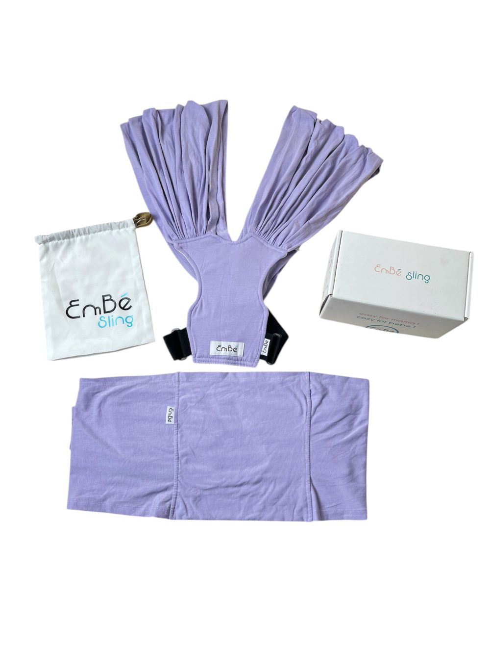 Địu vải Embé Sling size Flex màu tím pastel ( full box) - Ảnh 2