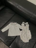 Set 2 bộ yếm kèm bodysuit mix brand H&M, Morthercare, Obaibi hoạ tiết hoa trắng, hồng (size:6/9M) - Ảnh 5