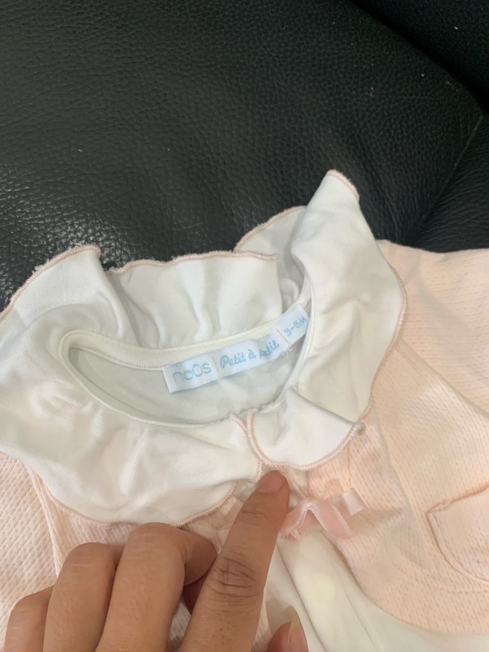 Set 3 bộ sleepsuit mix brand Giggles và Nous màu hồng, trắng, xanh ( size: 3/6m) - Ảnh 5