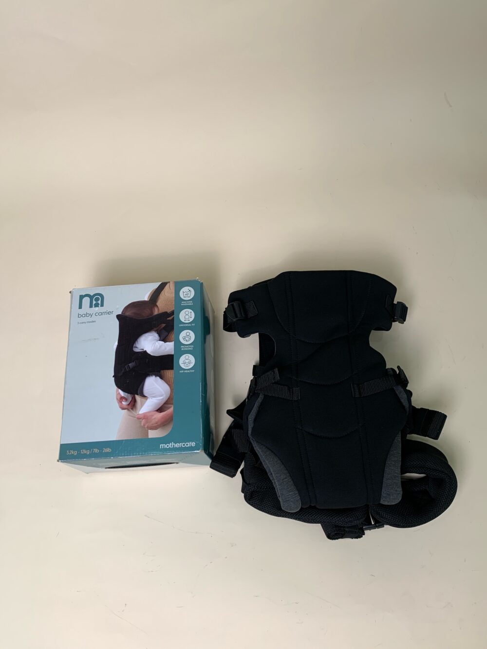 Địu 3 tư thế Mothercare baby carrier màu đen (3,2kg-12kg) - Ảnh 2