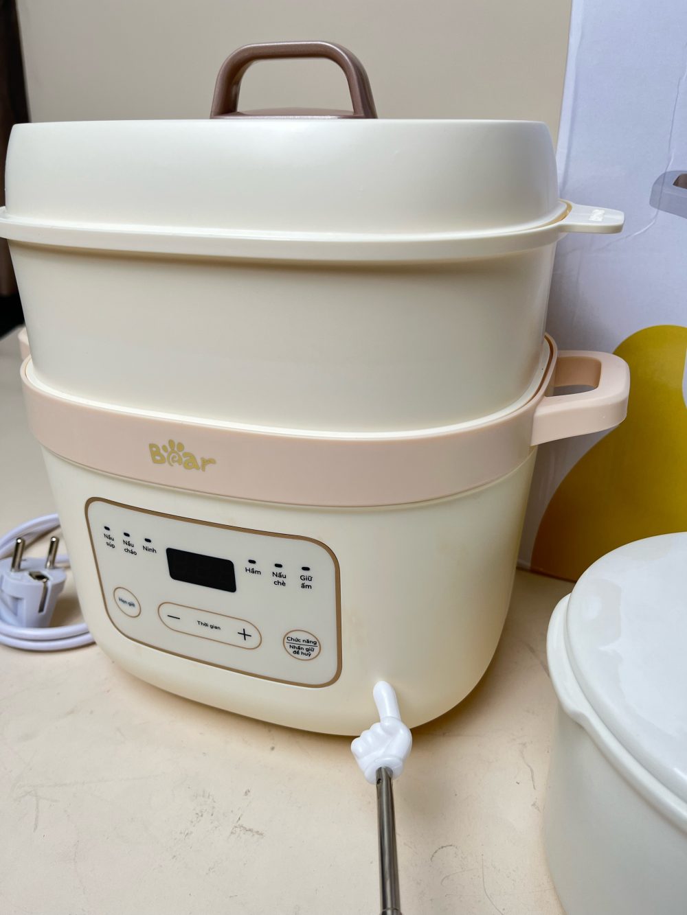 Nồi nấu chậm Bear 1,6L SB-NNC16 màu be ( full box) - Ảnh 10