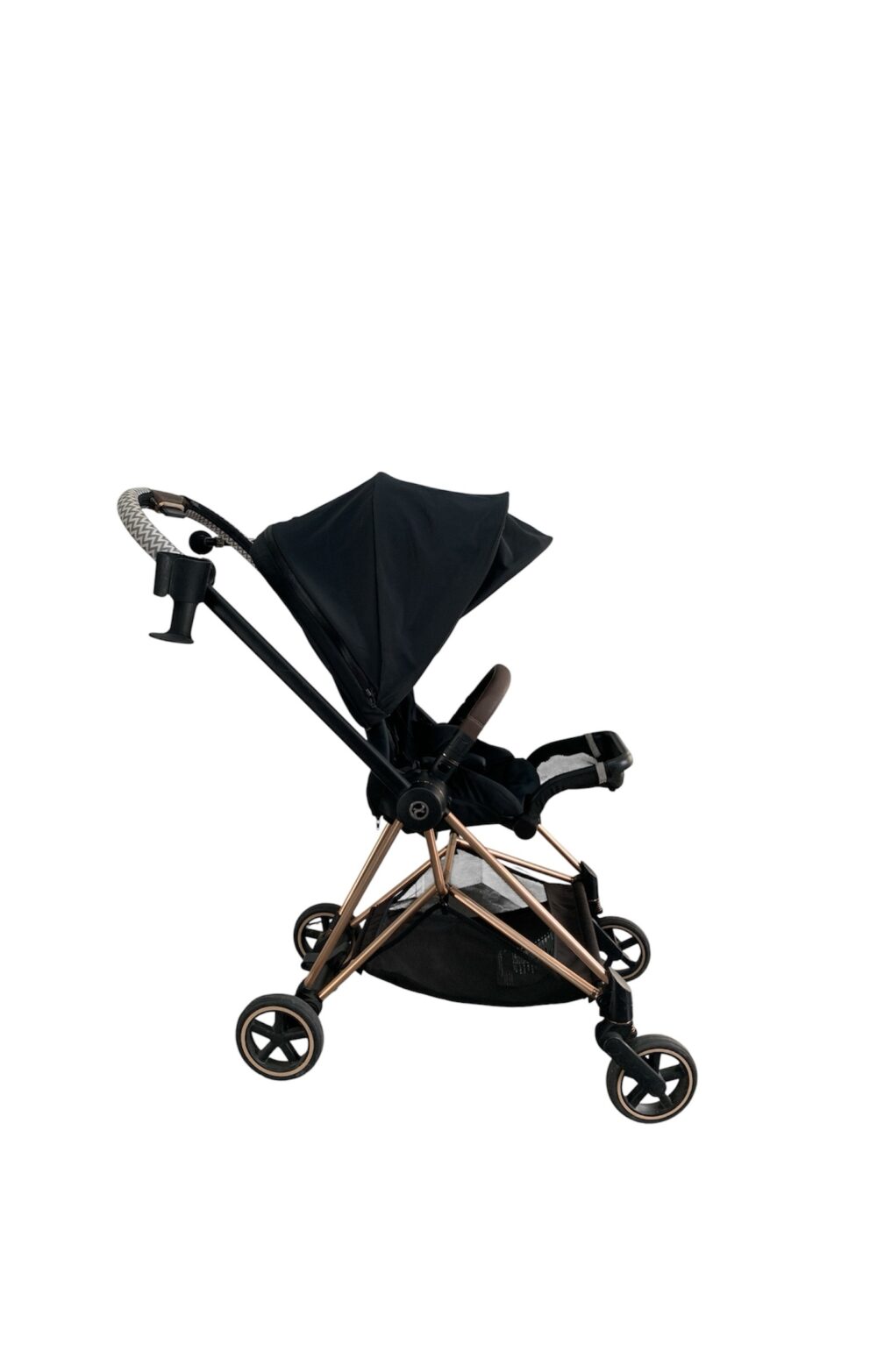 Xe đẩy Cybex mios 2 (đen khung rose gold) kèm bọc tay nắm & cup holder cybex - Ảnh 1