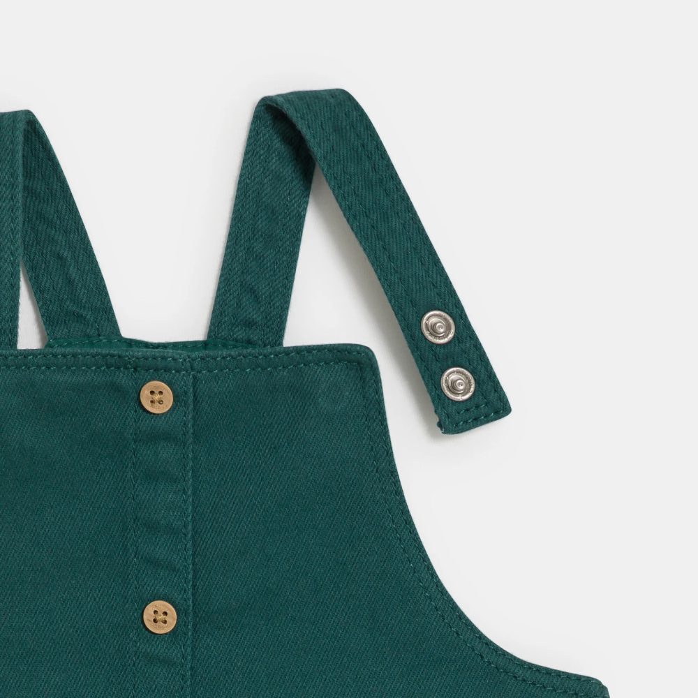 Set bộ yếm tay dài màu xanh Obaibi hoạ tiết hoa nhí ( size 12m) - Ảnh 13