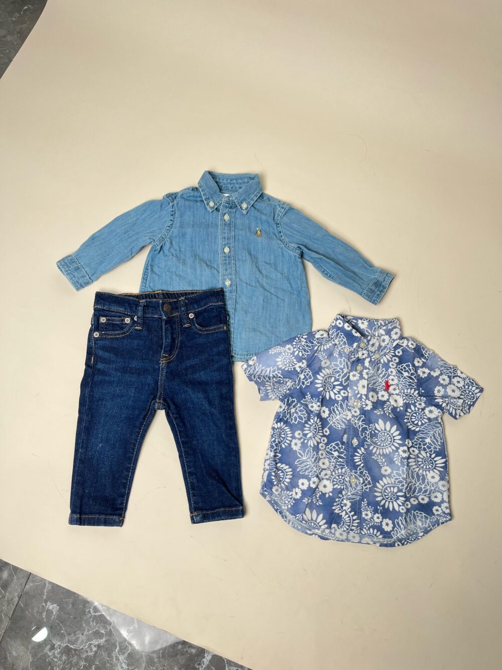 Set 2 áo sơ mi & 1 quần jean Ralph lauren (size: 9m) - Ảnh 4