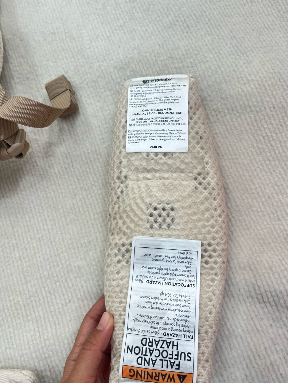 Địu Ergobaby Omni Deluxe Mesh, Natural Beige - likenew (full box) - Ảnh 11