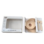 Bộ khay bát ăn dặm silicone kèm thìa dĩa Ubmom (full box)
