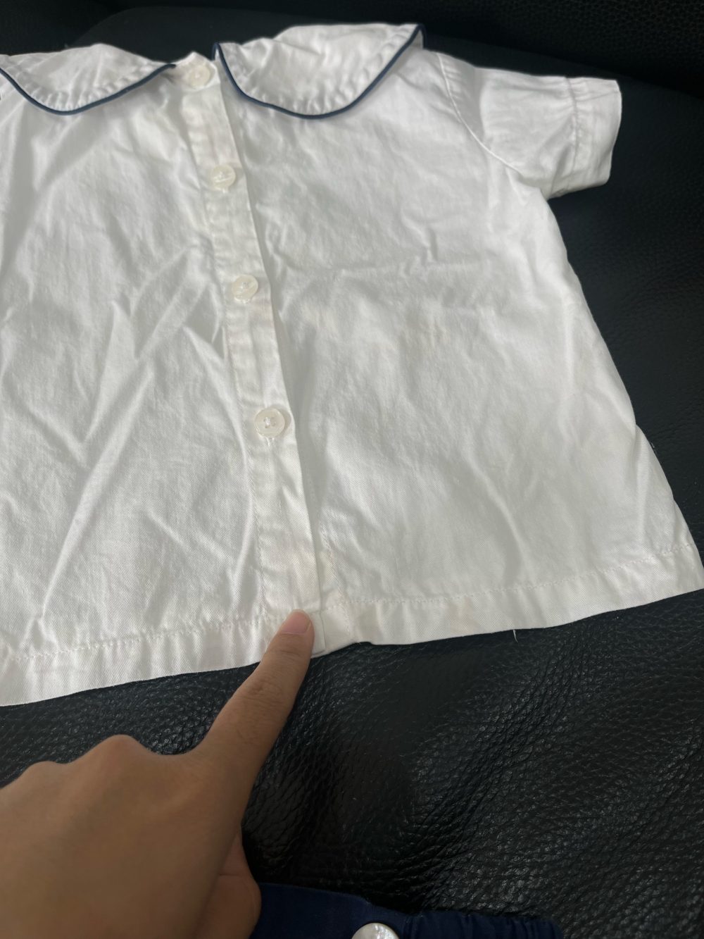 Set 2 bộ bodysuit và bộ cọc tay mix brand màu trắng/navy( size: 3/6m) - Ảnh 13