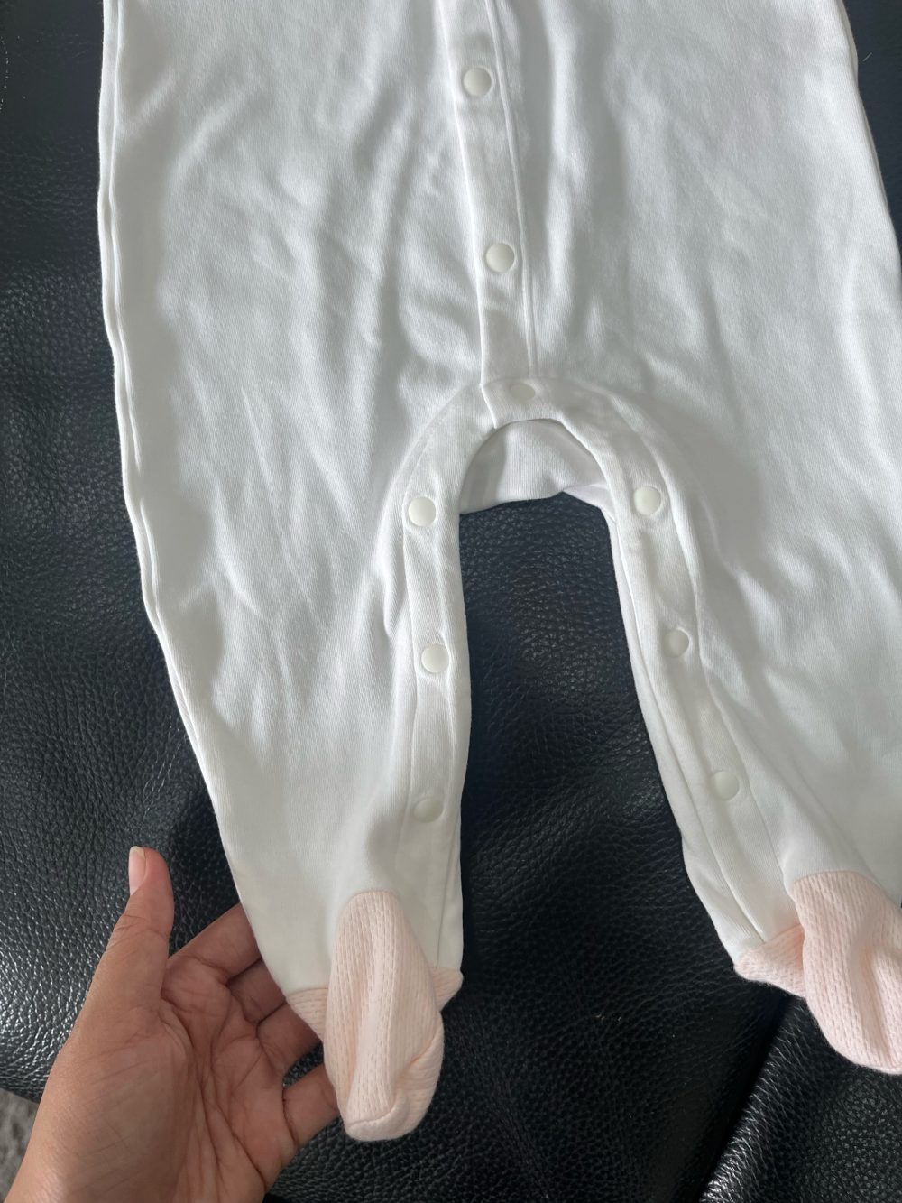 Set 3 bộ sleepsuit mix brand Giggles và Nous màu hồng, trắng, xanh ( size: 3/6m) - Ảnh 8