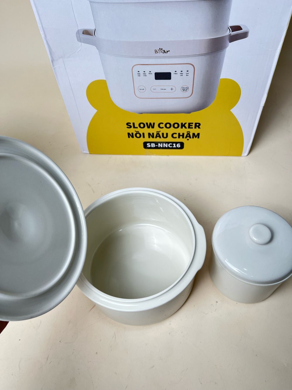Nồi nấu chậm Bear 1,6L SB-NNC16 màu be ( full box) - Ảnh 12