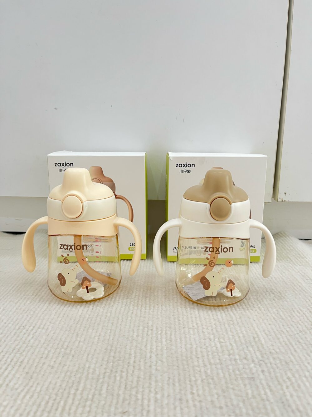 Set 2 bình tập hút nước zaxion hoạ tiết con voi ( full box) - Ảnh 2