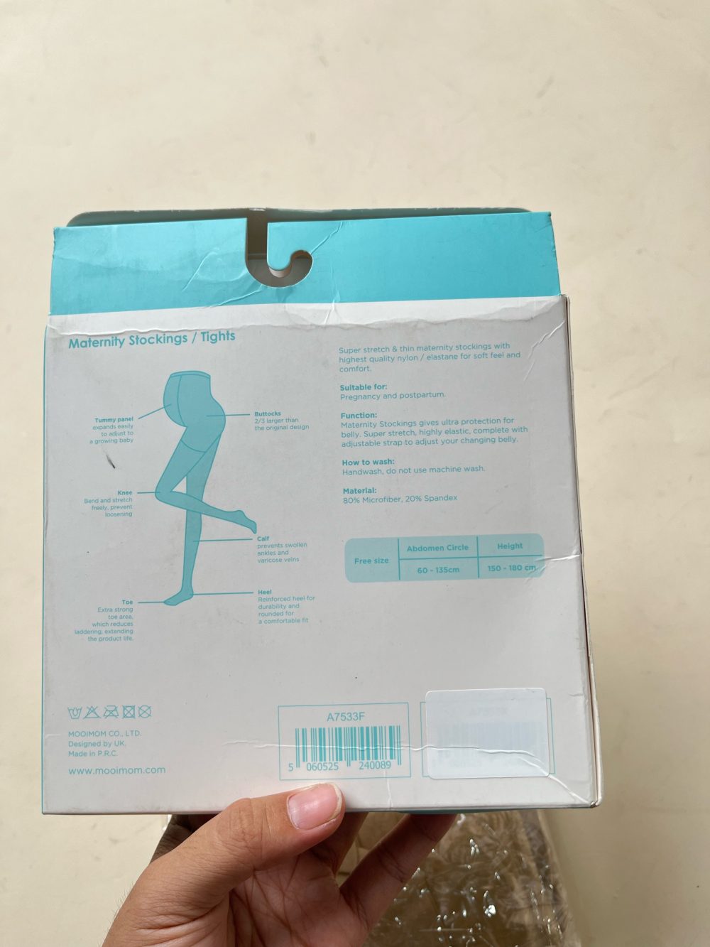 Quần tất cho mẹ bầu siêu mỏng 8D Mooimom ( full box) - Ảnh 1