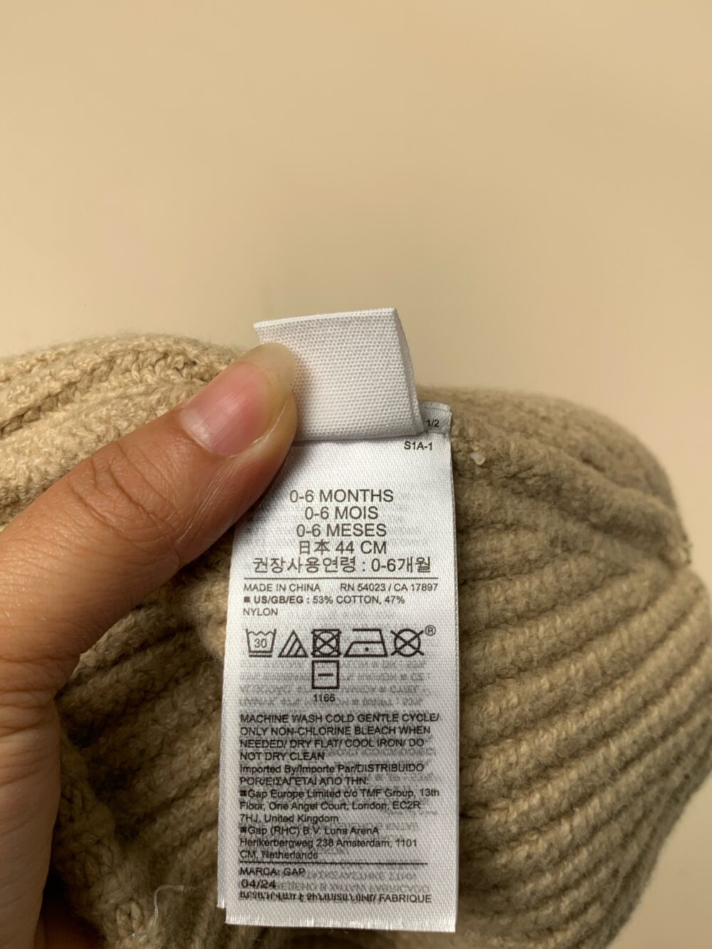 Set 2 nón len Gap Baby màu be, nâu (sơ sinh~6m) - Ảnh 6