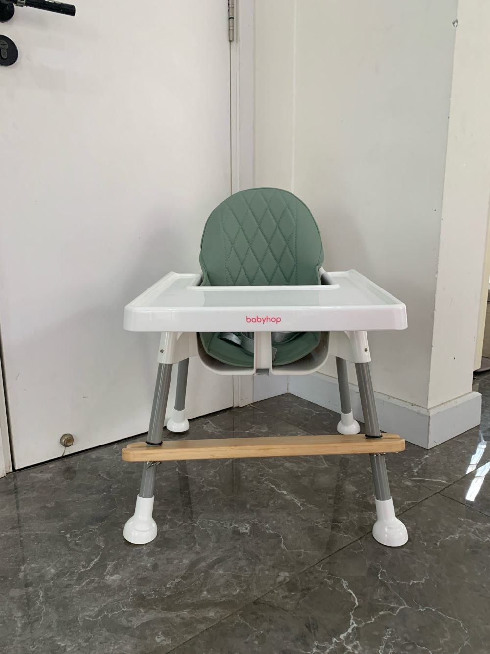Ghế ăn dặm cho bé Babyhop màu xanh kèm thanh gác chân - Ảnh 13