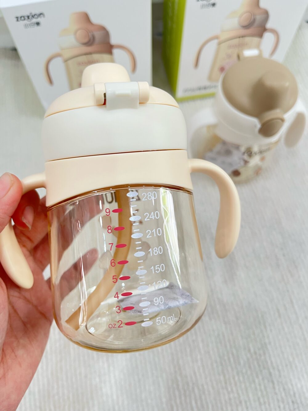 Set 2 bình tập hút nước zaxion hoạ tiết con voi ( full box) - Ảnh 5