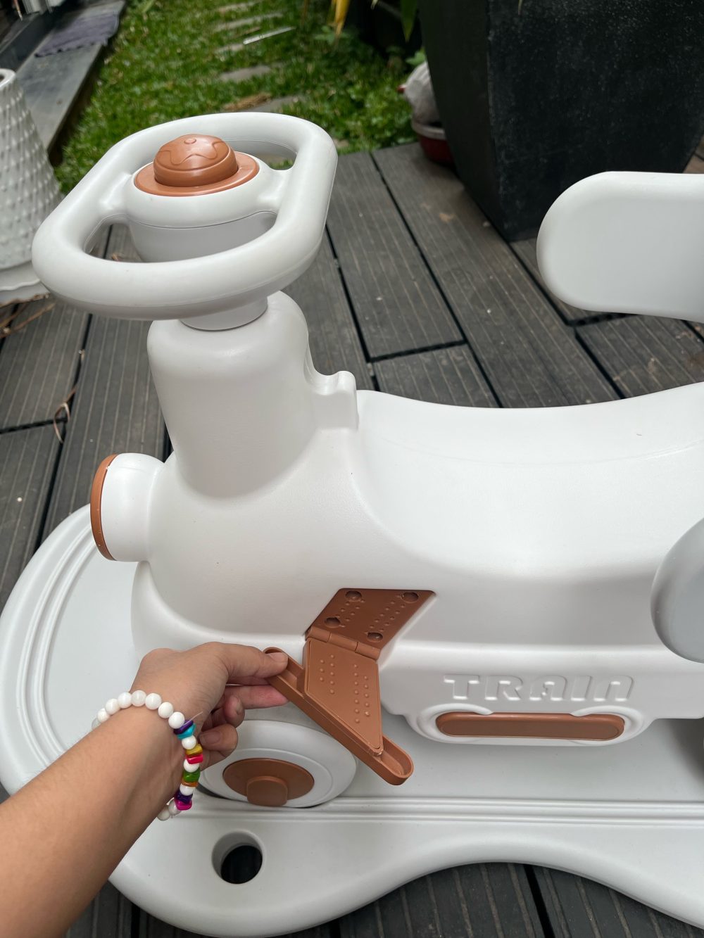 Bập bênh ô tô 2in1 Pakey màu trắng (no box) - Ảnh 11