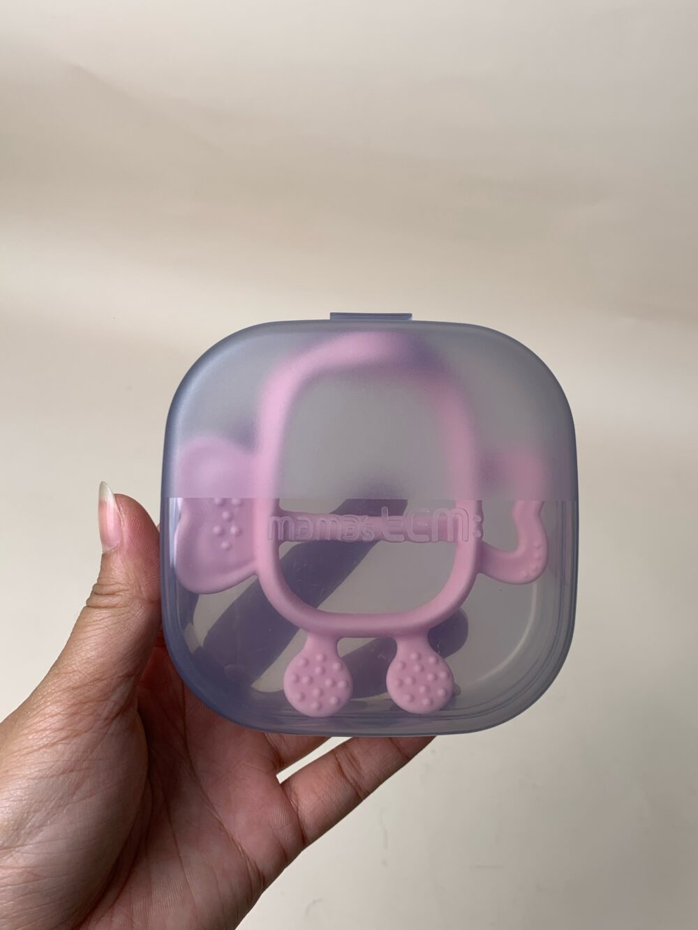 Gặm nướu silicone Mamastem Jem Jem màu hồng (kèm hộp bảo quản) - Ảnh 2