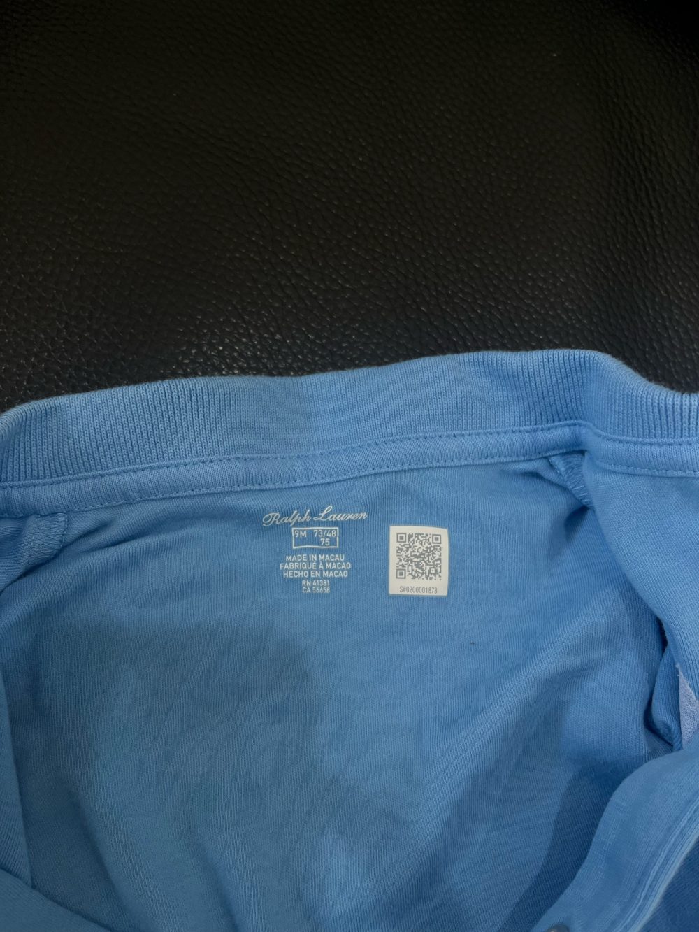 Bodysuit dài tay Ralph Lauren màu xanh (size 9m/75cm) - Ảnh 3