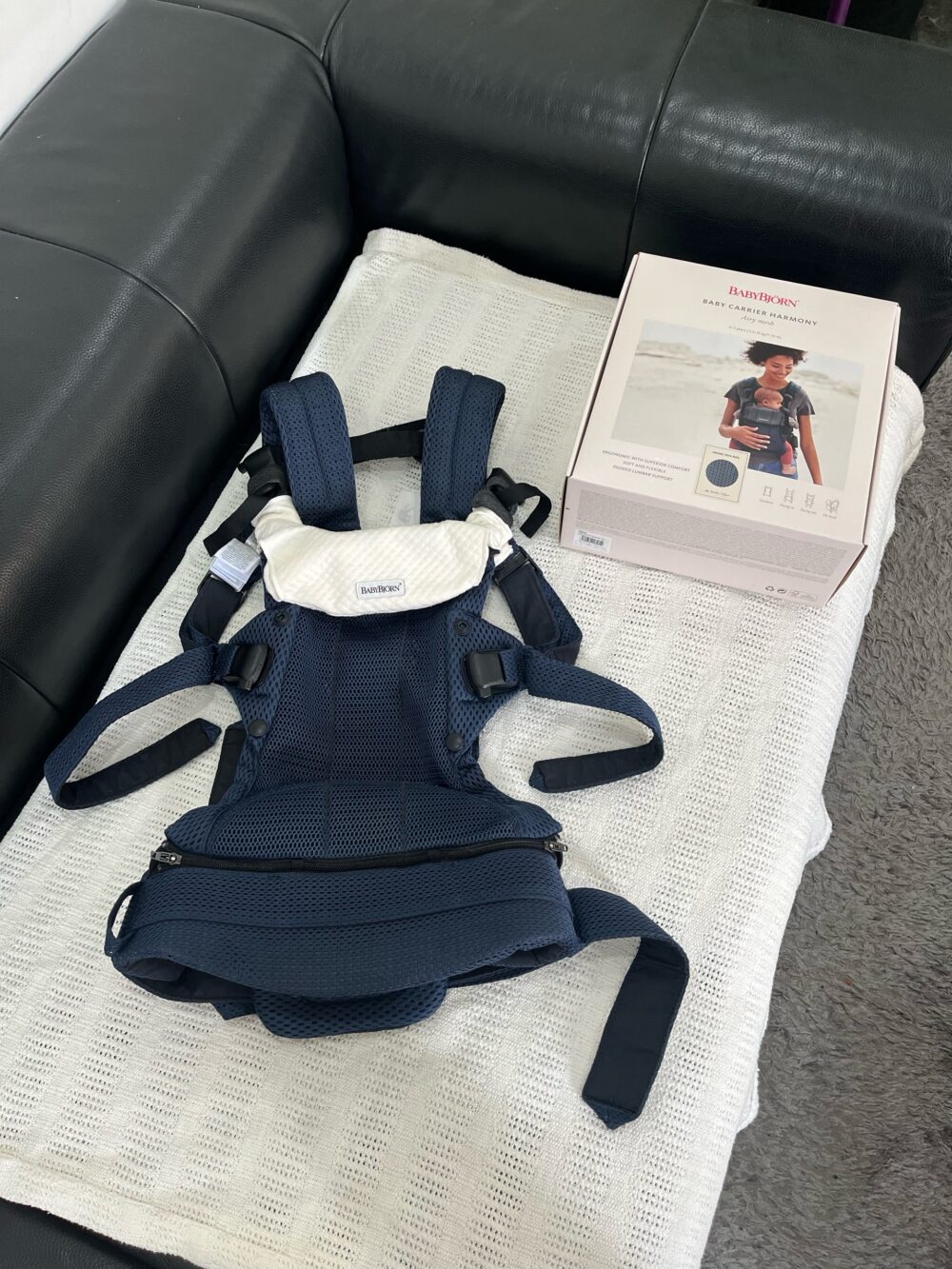 Địu Baby Bjorn harmony xanh Navy (kèm yếm địu) - fullbox - Ảnh 10
