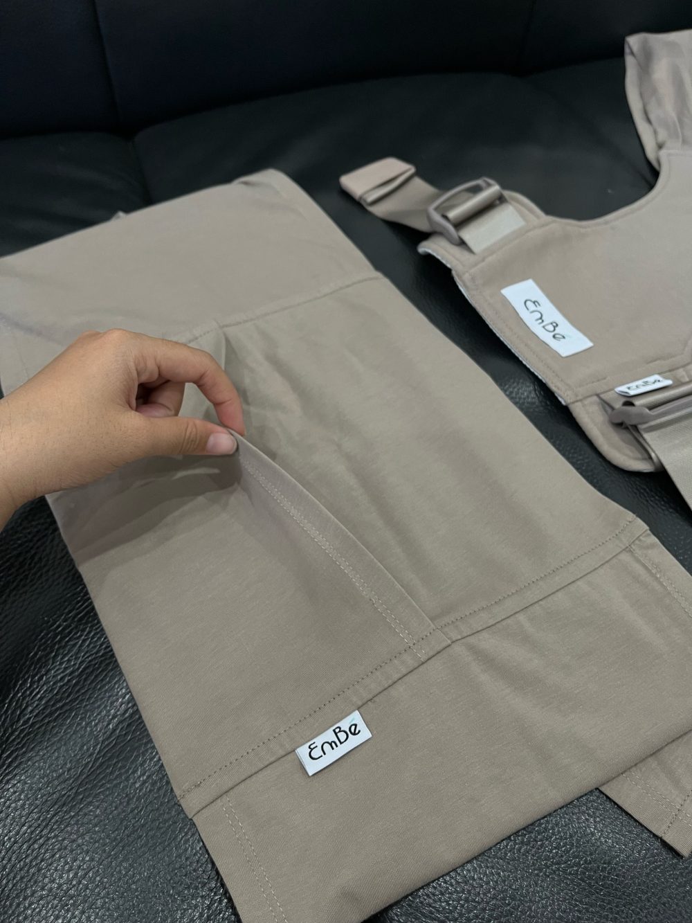 Địu vải EmBé Sling NovaSoft màu mocha 0m->24m (no box) - Ảnh 2