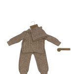 Set bộ đồ len dài tay kèm mũ Nicole Miller màu cocoa (size:6/9M)