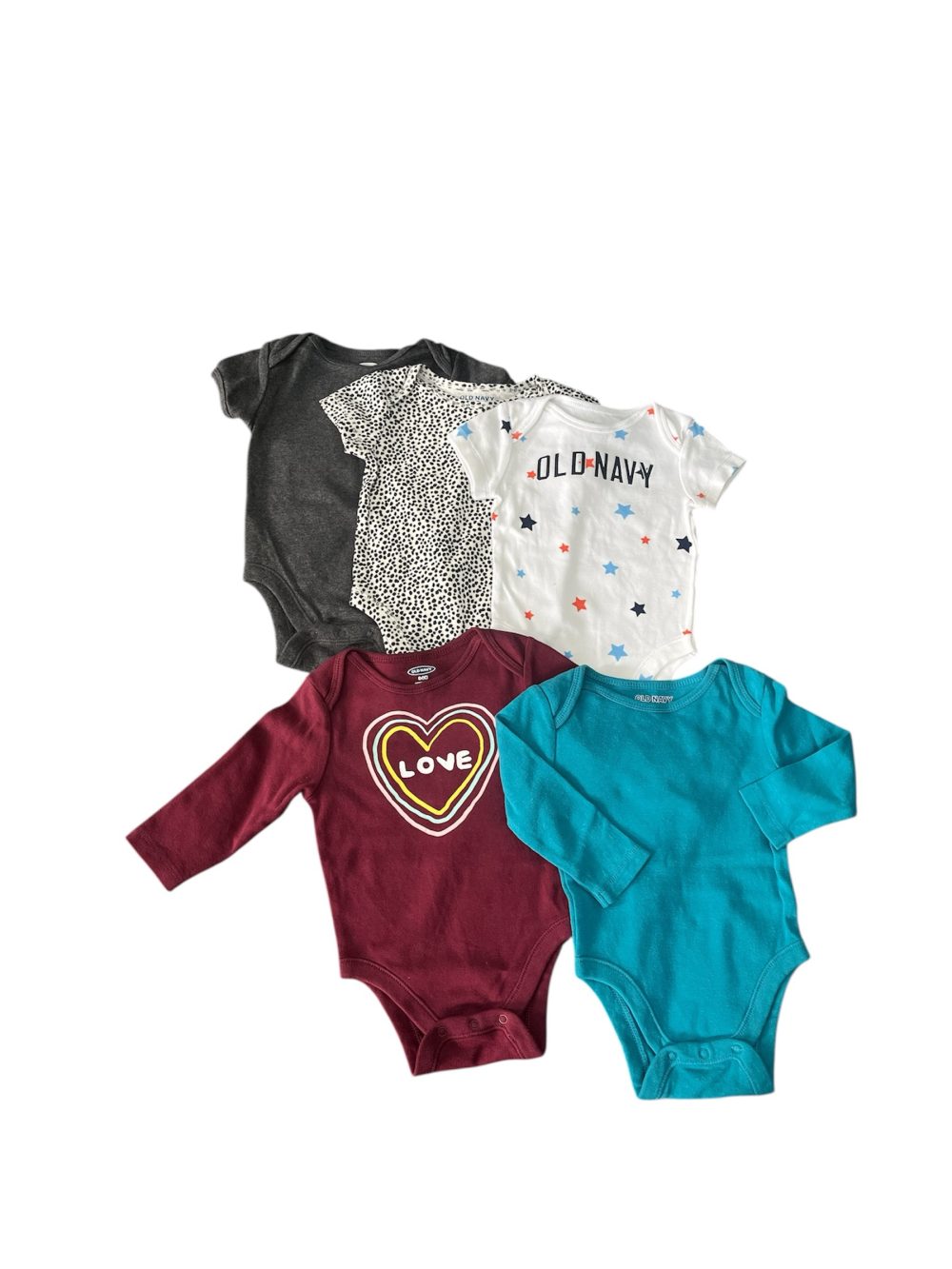 Set 5 bodysuit tay ngắn, dài Old Navy ( size: 3/6m) - Ảnh 1