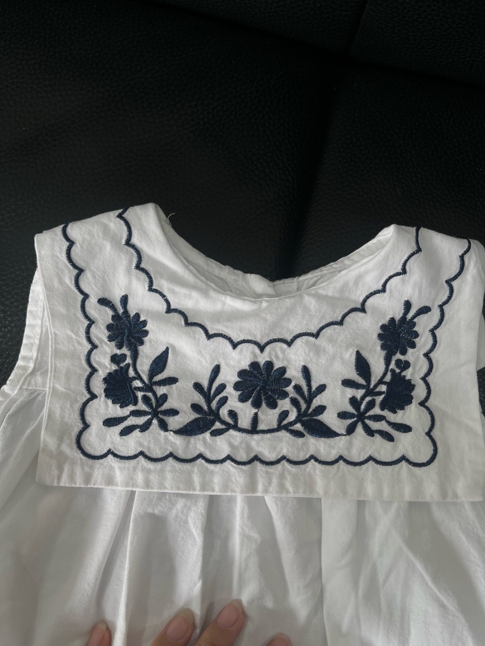 Set 2 bộ bodysuit và bộ cọc tay mix brand màu trắng/navy( size: 3/6m) - Ảnh 4