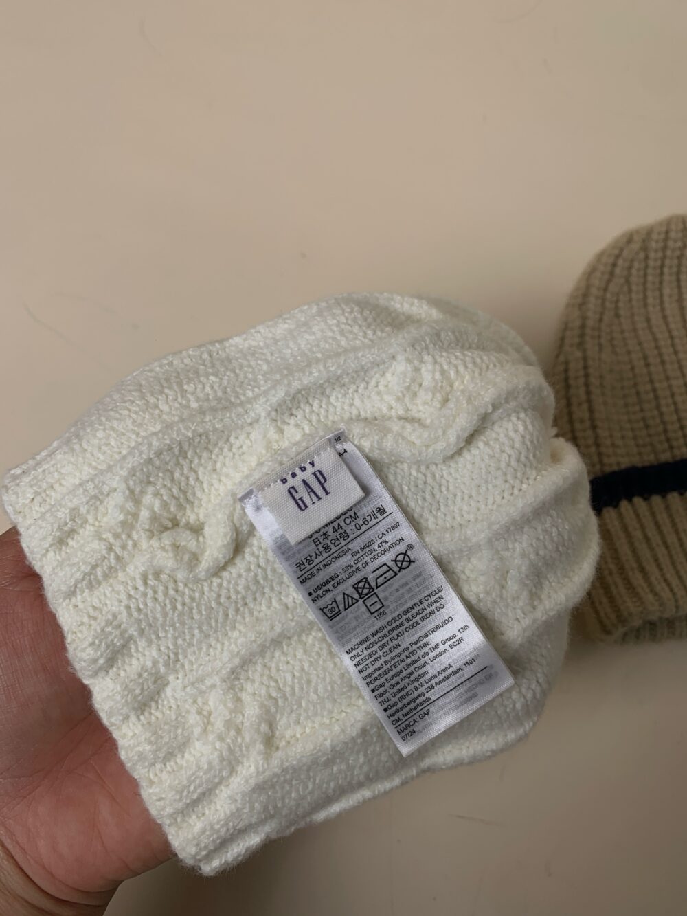 Set 2 nón len Gap Baby màu be, nâu (sơ sinh~6m) - Ảnh 3