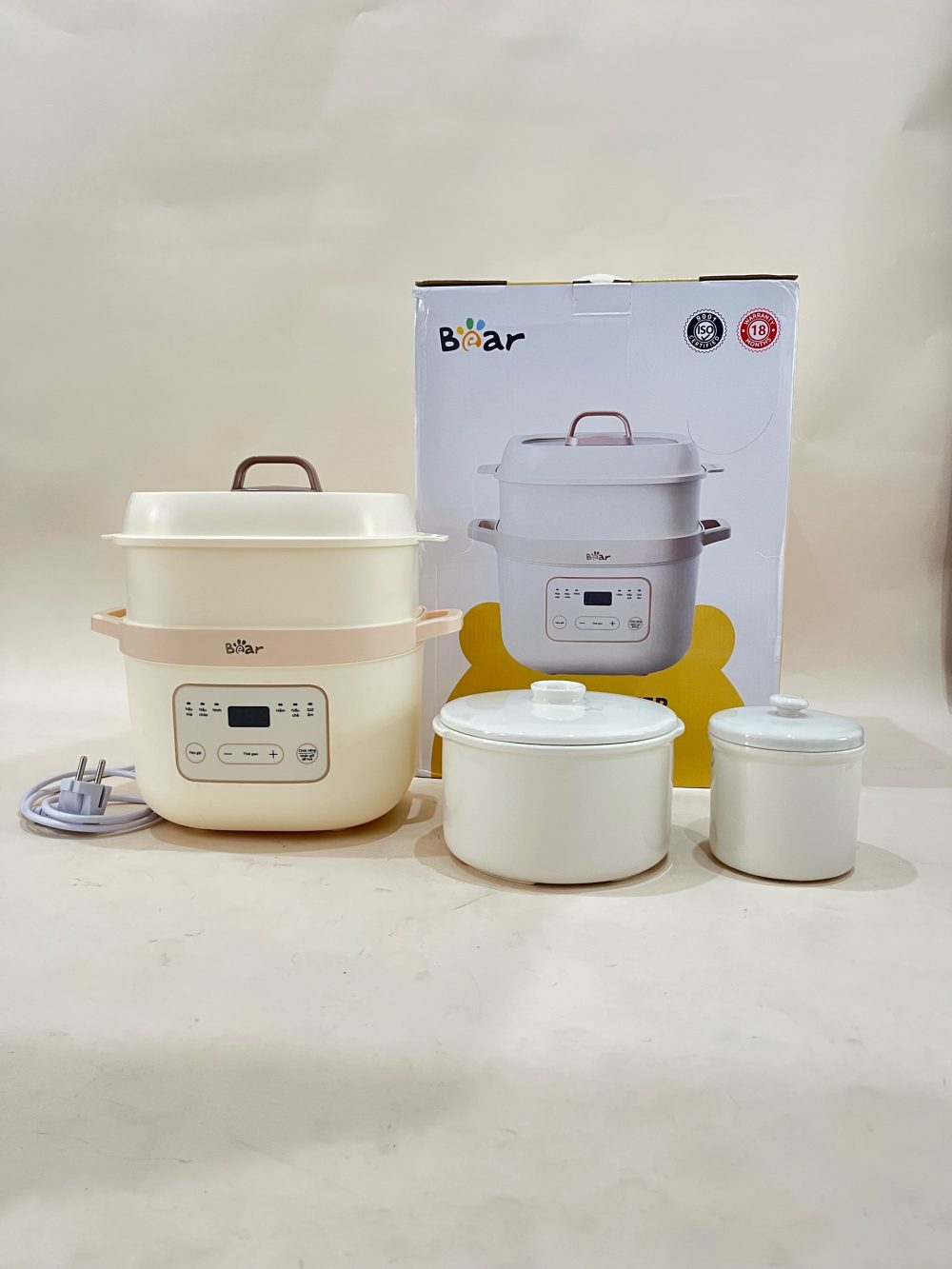 Nồi nấu chậm Bear 1,6L SB-NNC16 màu be ( full box) - Ảnh 3