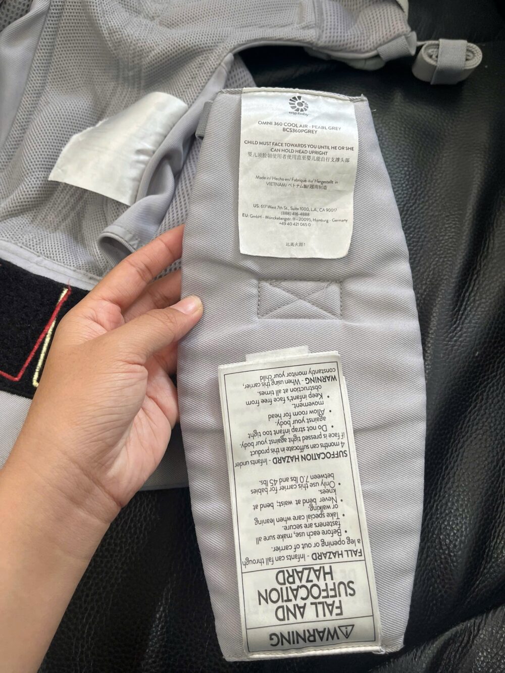 Địu Ergobaby Omni 360 Cool Air Mesh( màu Pearl Grey) 0m -> 20kg (tặng kèm yếm địu) - Ảnh 11