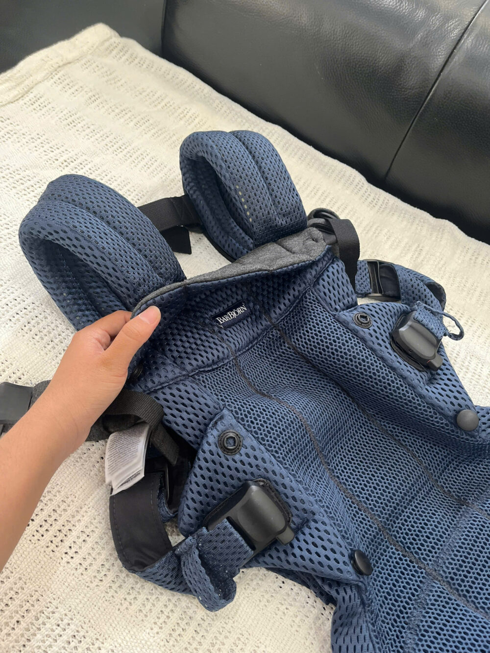 Địu BabyBjorn Harmony xanh Navy - size sơ sinh 3.2kg → 15kg (no box) - Ảnh 15