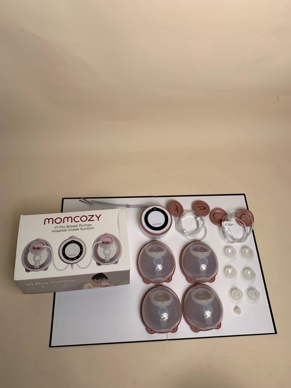 Máy hút sữa Momcozy V1 pro cup hồng (kèm bộ 2 cup + dây thay thế) - Ảnh 2