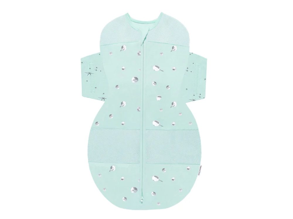 Túi ngủ Happiest baby Snoo 100% hữu cơ hoạ tiết hành tinh màu xanh ngọc (4-6m) - Ảnh 9