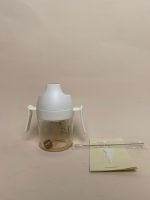 Bình tập uống nước Heorshe màu trắng kèm cọ nhỏ rửa ống hút - Ảnh 2