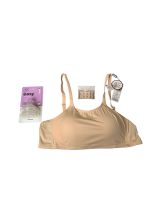 Hộp 2 núm ti silicone Grosmimi stage 1 (1~3m) tặng áo ngực lót su mềm cho mẹ màu be (size: 40/90)
