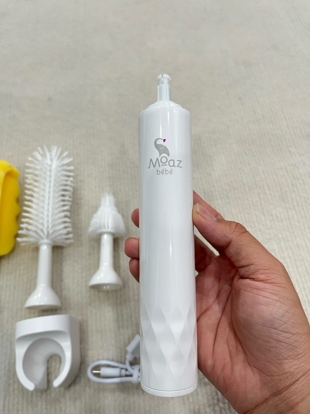 Bộ cọ rửa bình sữa điện Moaz bébé MB 047 (full box) - Ảnh 3