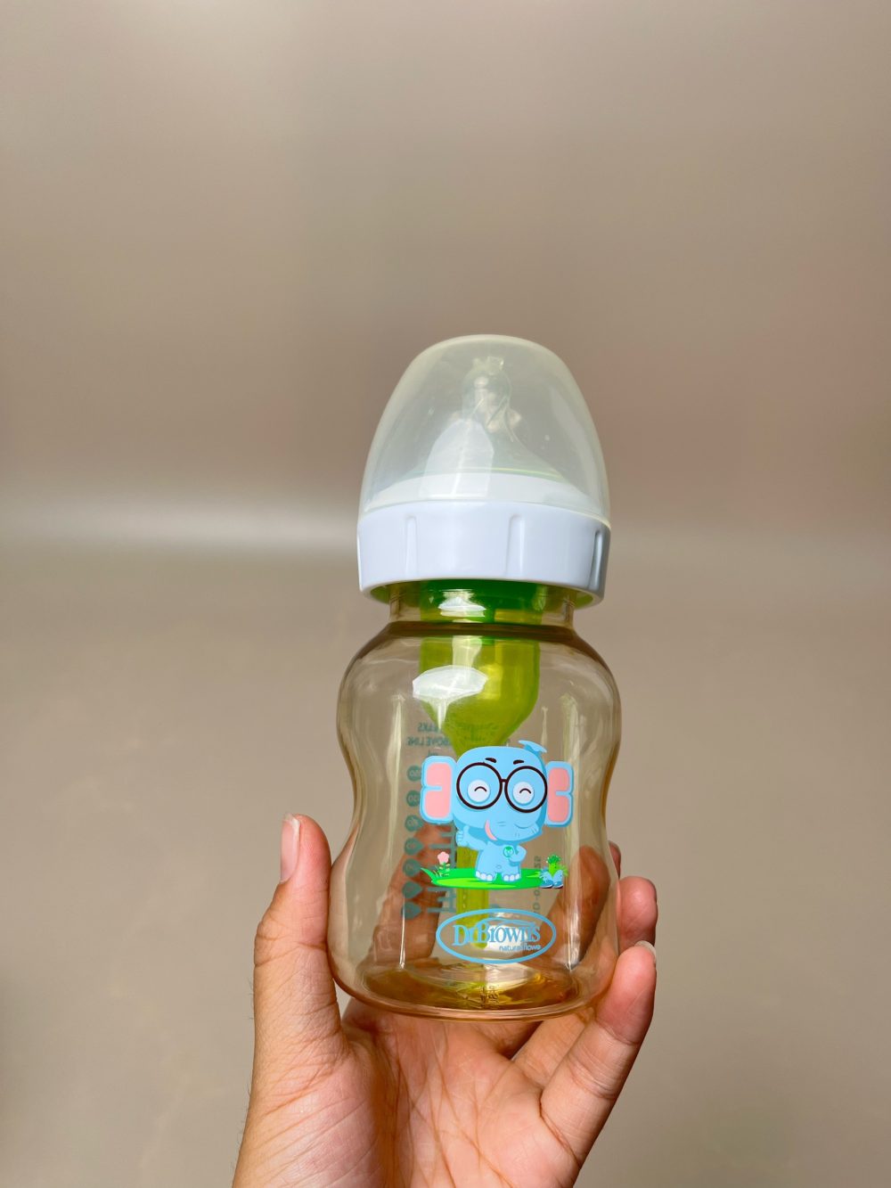 Bình sữa cổ rộng Dr.Brown's nhựa PPSU 150ml hoạ tiết con voi ( size: 0m+, full box) - Ảnh 6